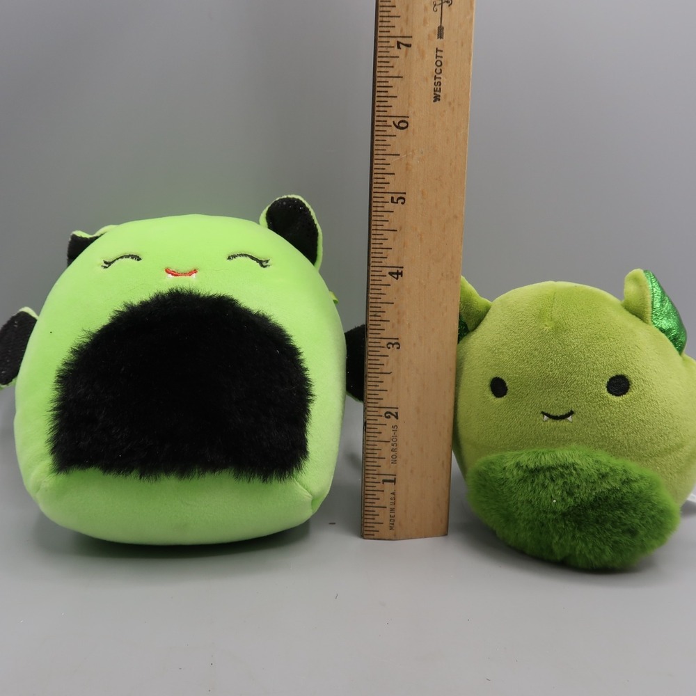 Squishmallows 5" Leap & Rosemary 3" Bats Halloween Plush Green Toy‎ Lot fuzzy